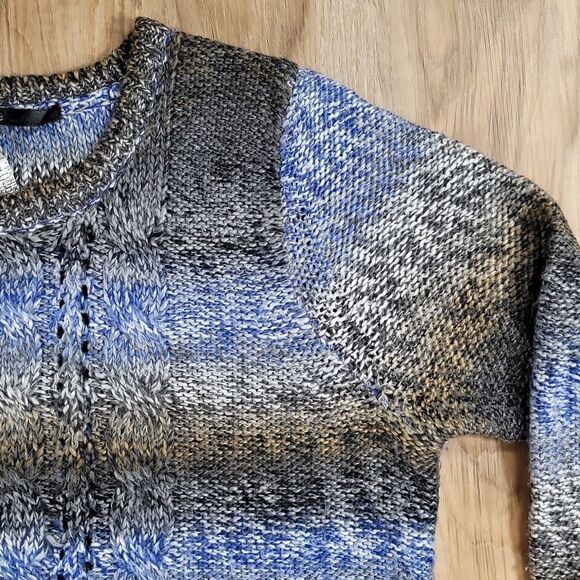 🔹️Kensie Blue & Gray Variegated Knit Sweater Medium - Picture 4 of 10